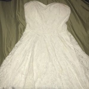 White Strapless Homecoming Dress